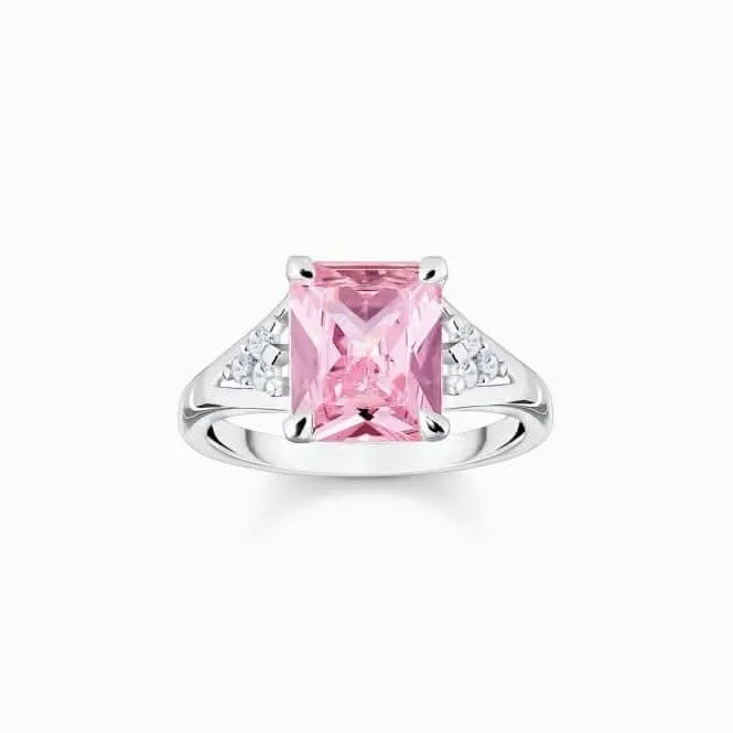 Sterling Silver Pink Stone Ring TR2362-051-9 Thomas Sabo Rings