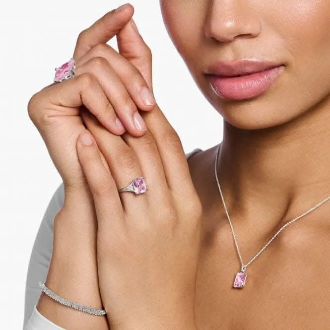Sterling Silver Pink Stone Ring TR2362-051-9 Thomas Sabo Rings