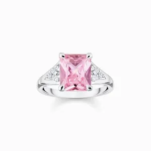 Sterling Silver Pink Stone Ring TR2362-051-9 Thomas Sabo Rings