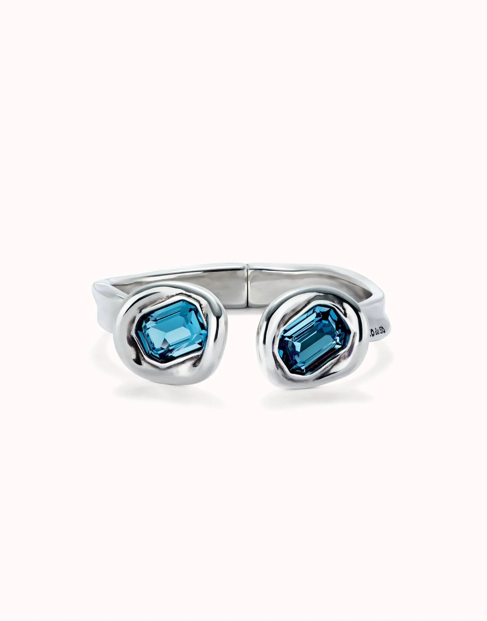 Sterling Silver Plated Faceted Crystal Blue Bracelet PUL2453AZOMTL Unode50 Jewelry And Accessories