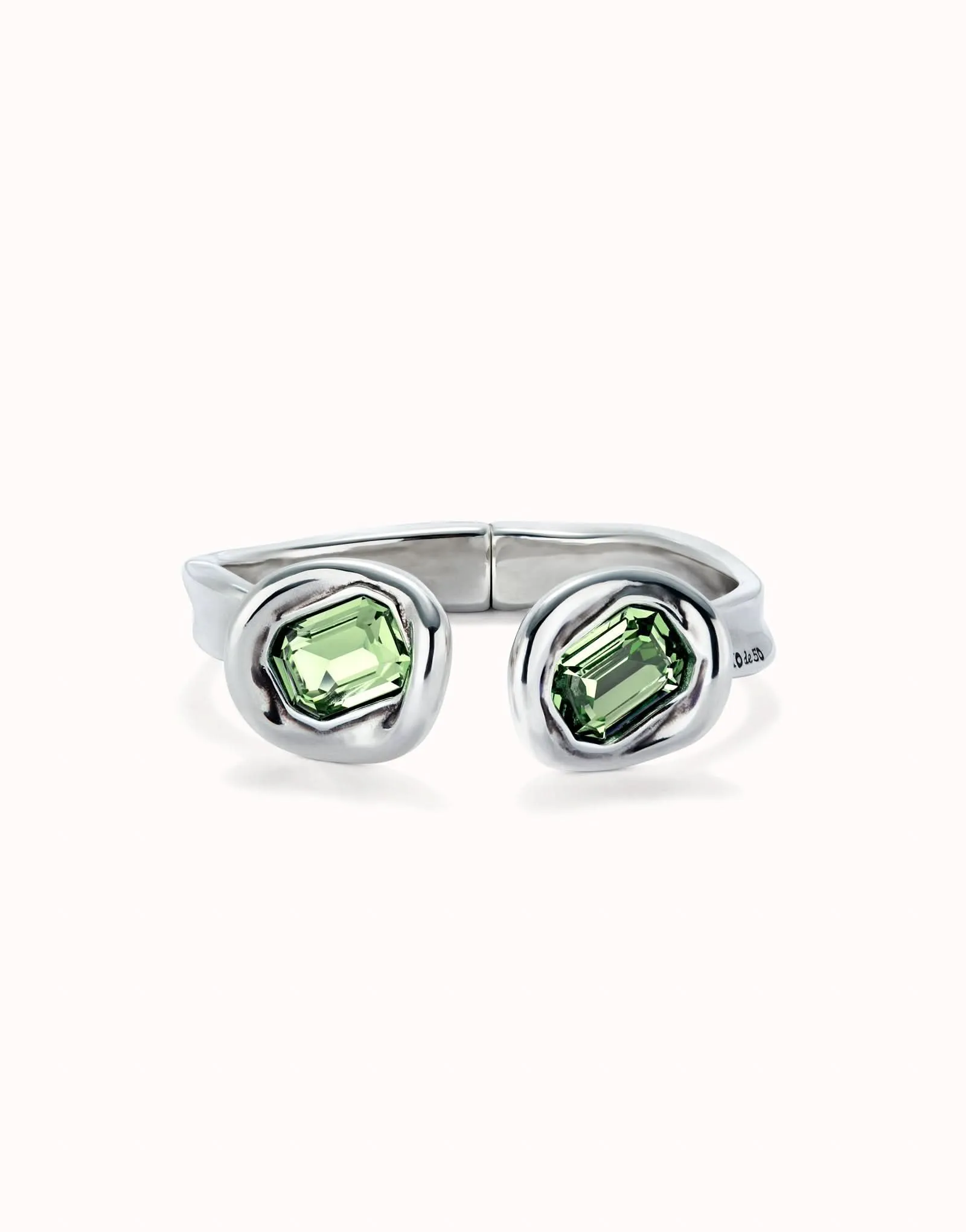 Sterling Silver Plated Faceted Crystal Green Bracelet PUL2453VRCMTL Unode50 Jewelry And Accessories