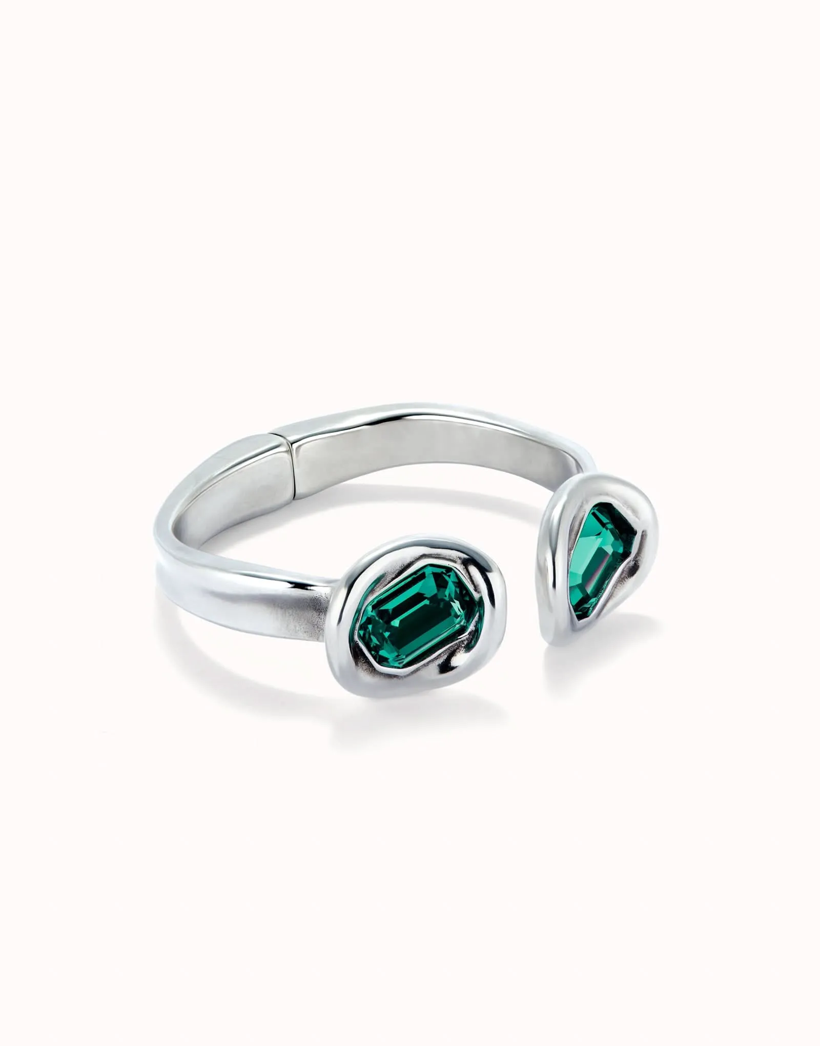 Sterling Silver Plated Faceted Crystal Green Bracelet PUL2453VRDMTL Unode50 Jewelry And Accessories