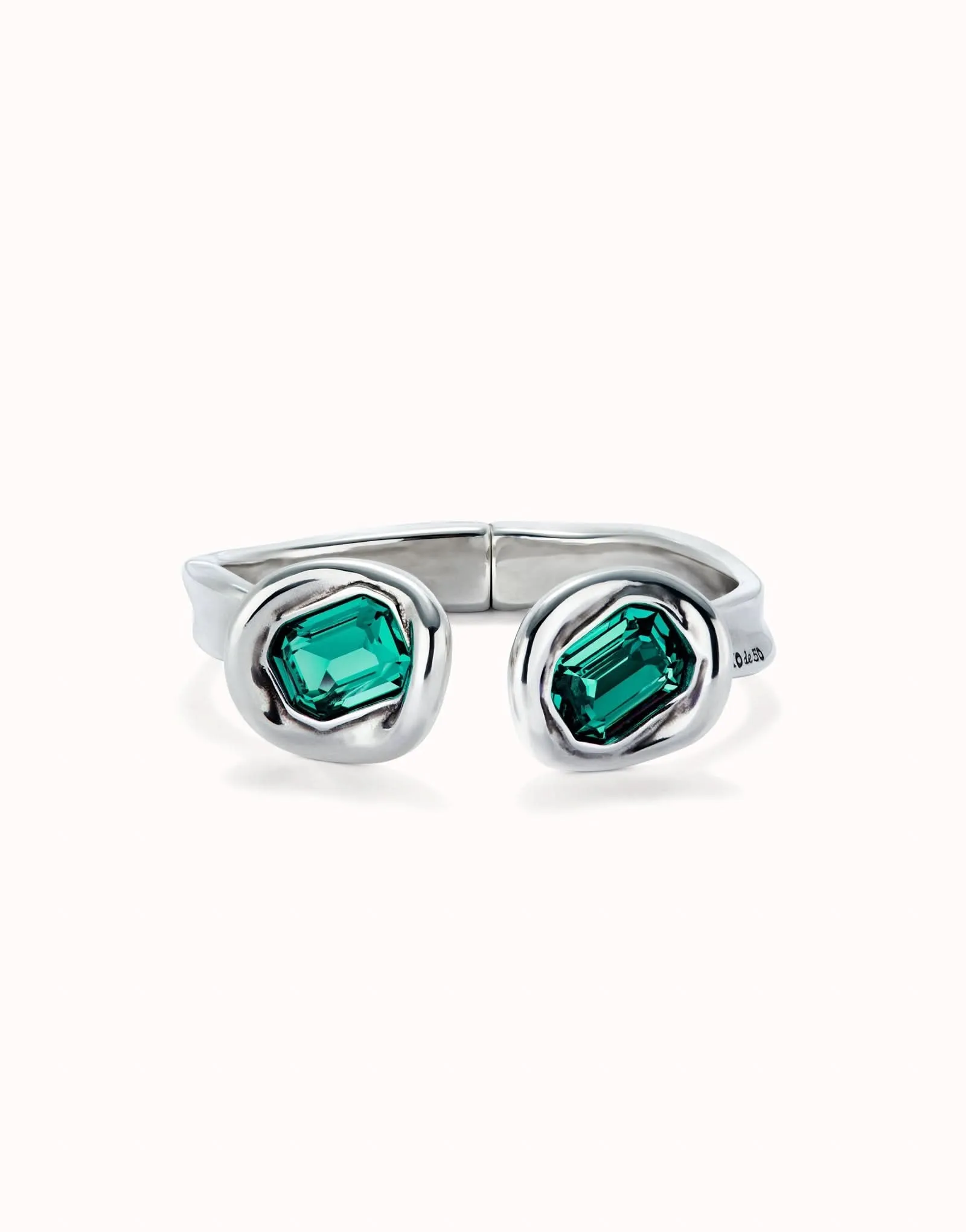 Sterling Silver Plated Faceted Crystal Green Bracelet PUL2453VRDMTL Unode50 Jewelry And Accessories