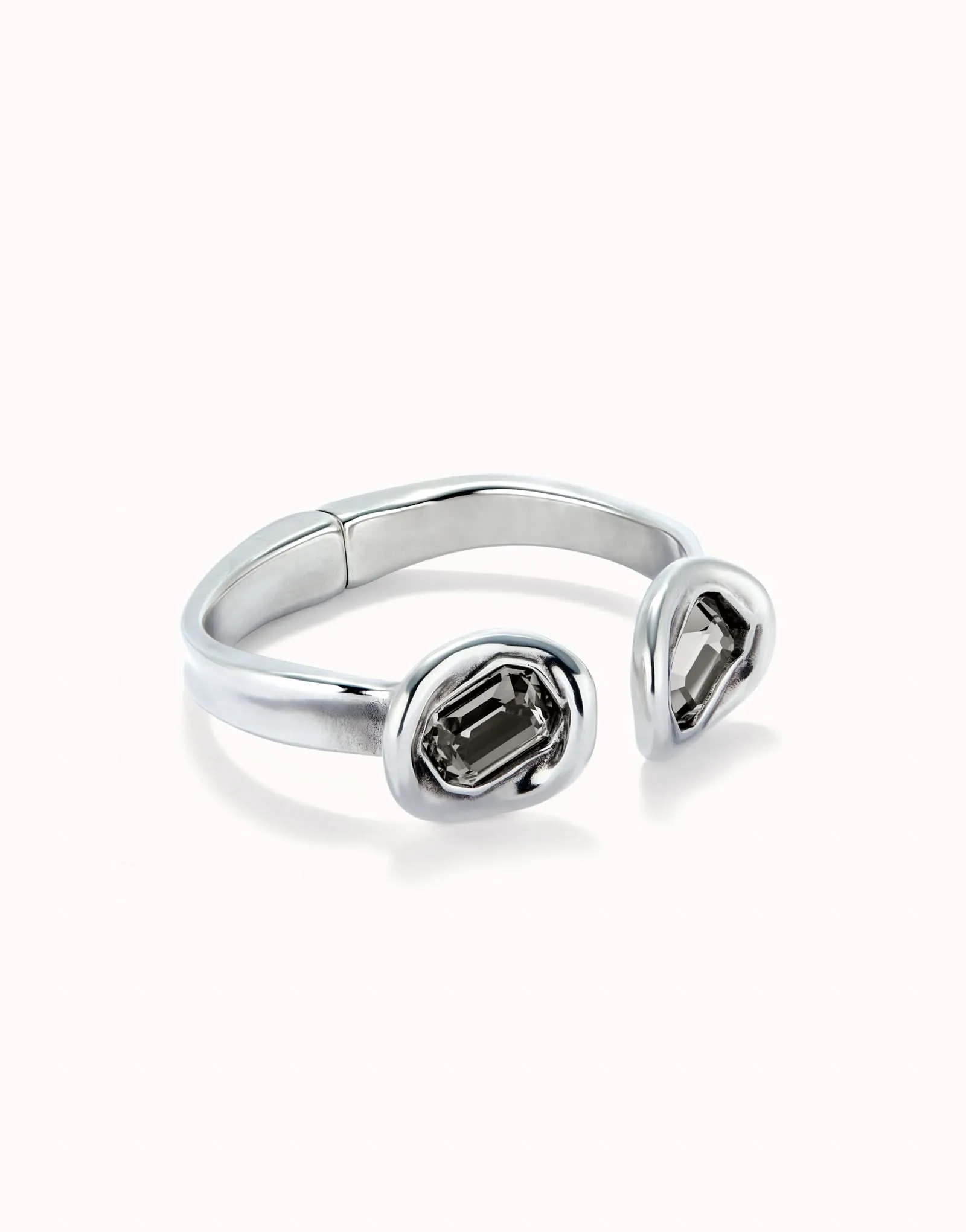 Sterling Silver Plated Faceted Crystal Grey Bracelet PUL2453GRSMTL Unode50 Jewelry And Accessories