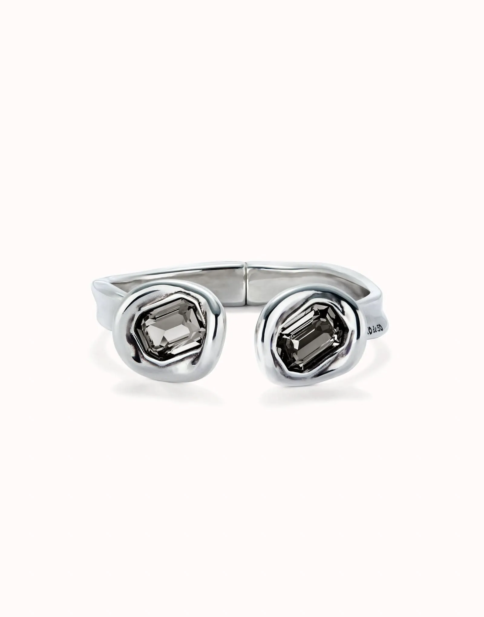 Sterling Silver Plated Faceted Crystal Grey Bracelet PUL2453GRSMTL Unode50 Jewelry And Accessories
