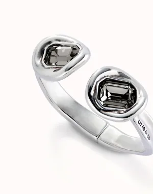 Sterling Silver Plated Faceted Crystal Grey Bracelet PUL2453GRSMTL Unode50 Jewelry And Accessories
