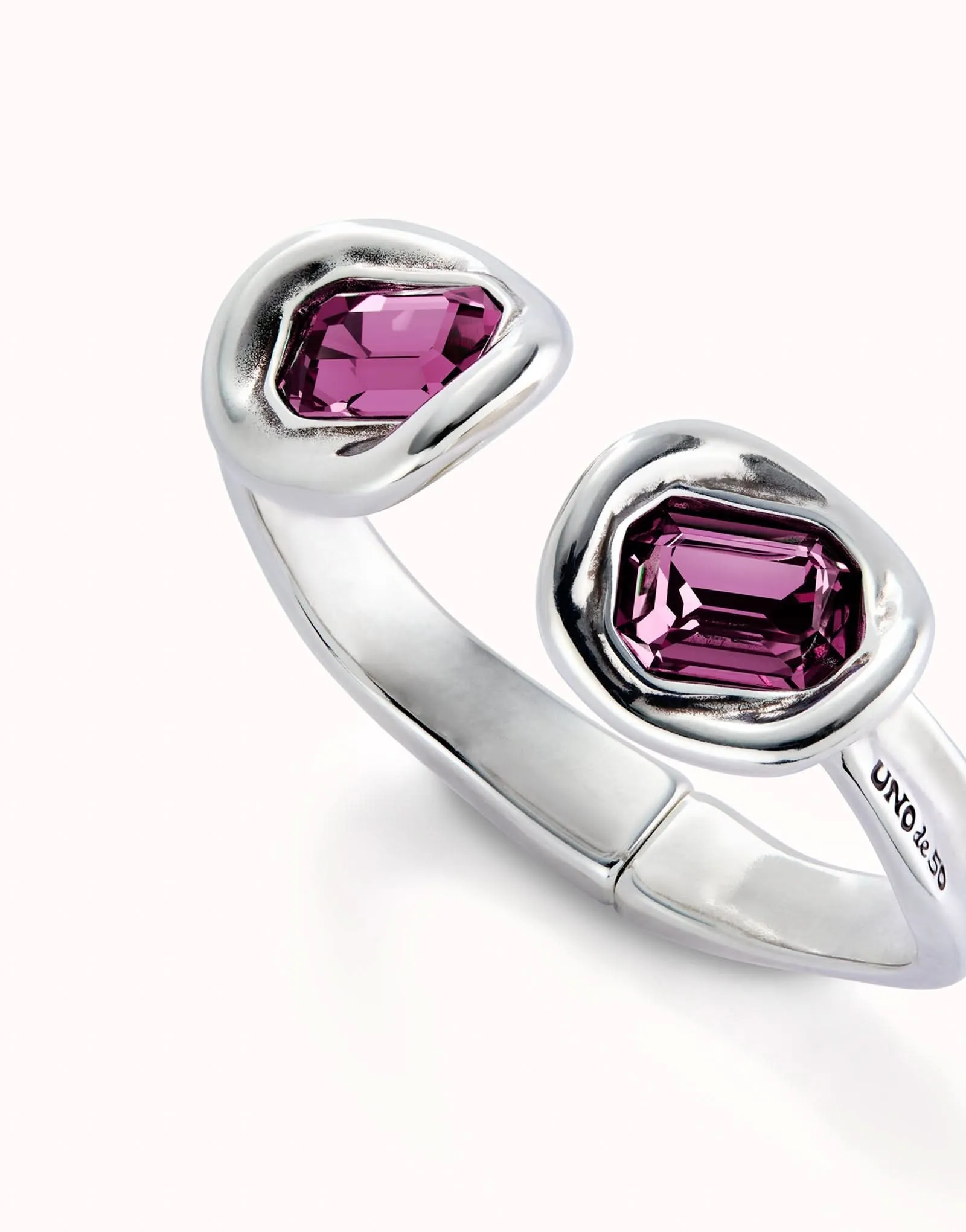Sterling Silver Plated Faceted Crystal Pink Bracelet PUL2453RSAMTL Unode50 Jewelry And Accessories