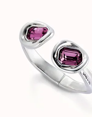 Sterling Silver Plated Faceted Crystal Pink Bracelet PUL2453RSAMTL Unode50 Jewelry And Accessories