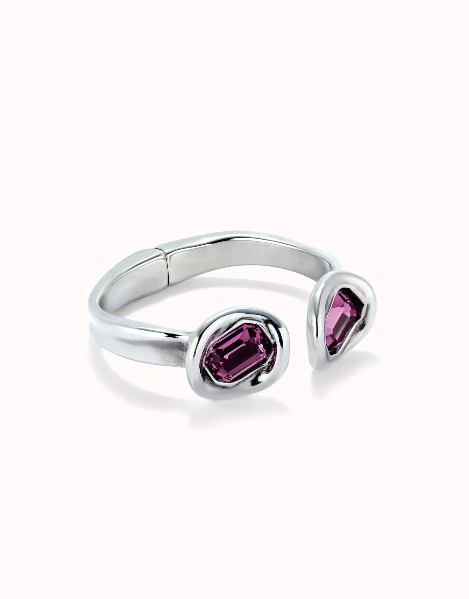 Sterling Silver Plated Faceted Crystal Pink Bracelet PUL2453RSAMTL Unode50 Jewelry And Accessories