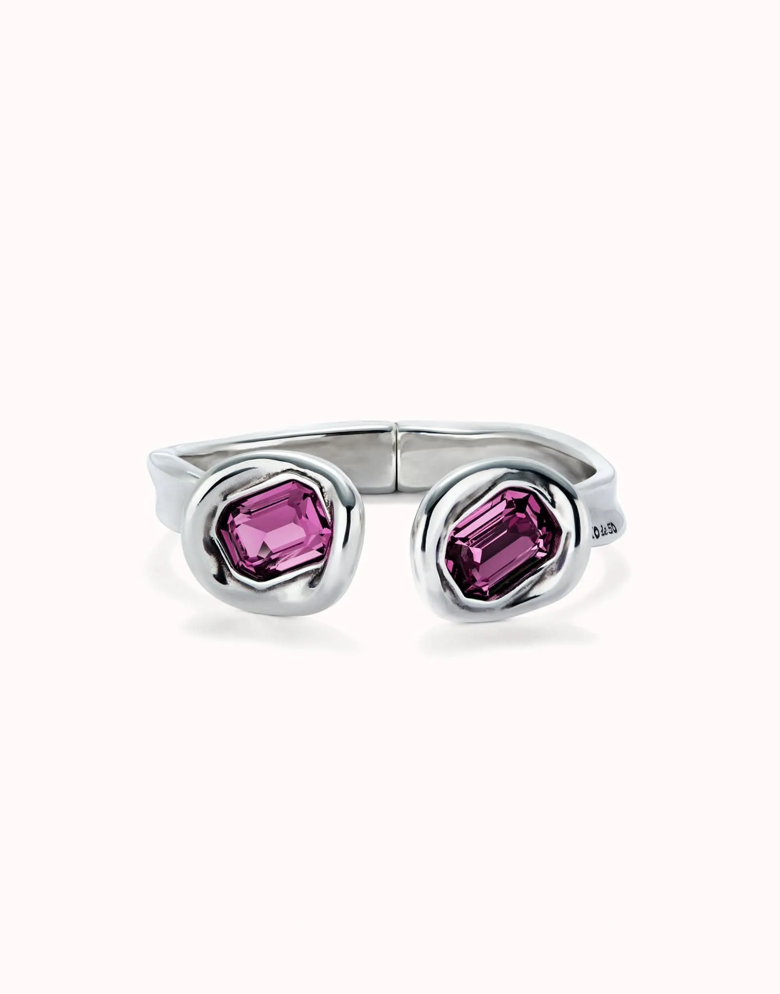 Sterling Silver Plated Faceted Crystal Pink Bracelet PUL2453RSAMTL Unode50 Jewelry And Accessories