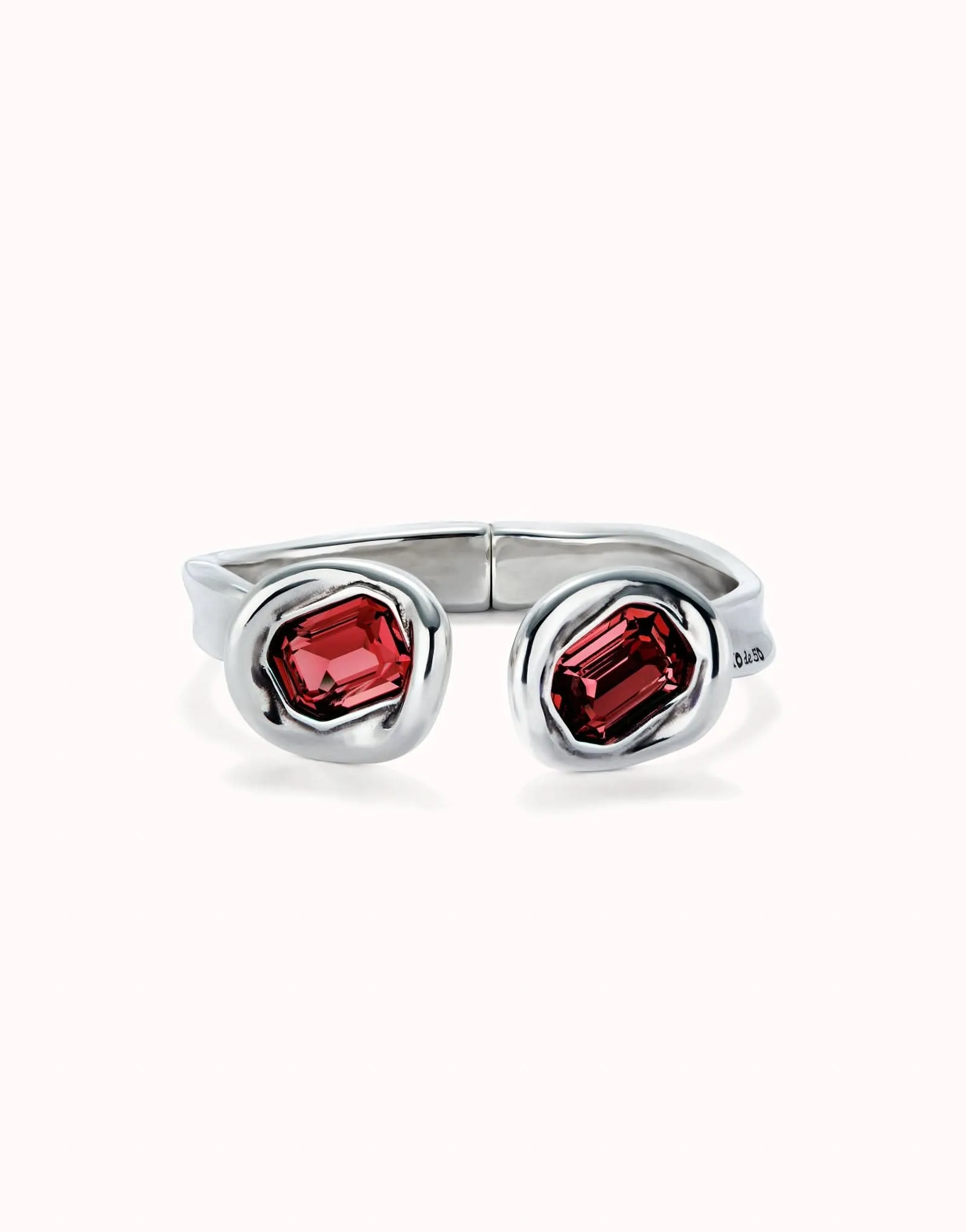 Sterling Silver Plated Faceted Crystal Red Bracelet PUL2453ROJMTL Unode50 Jewelry And Accessories