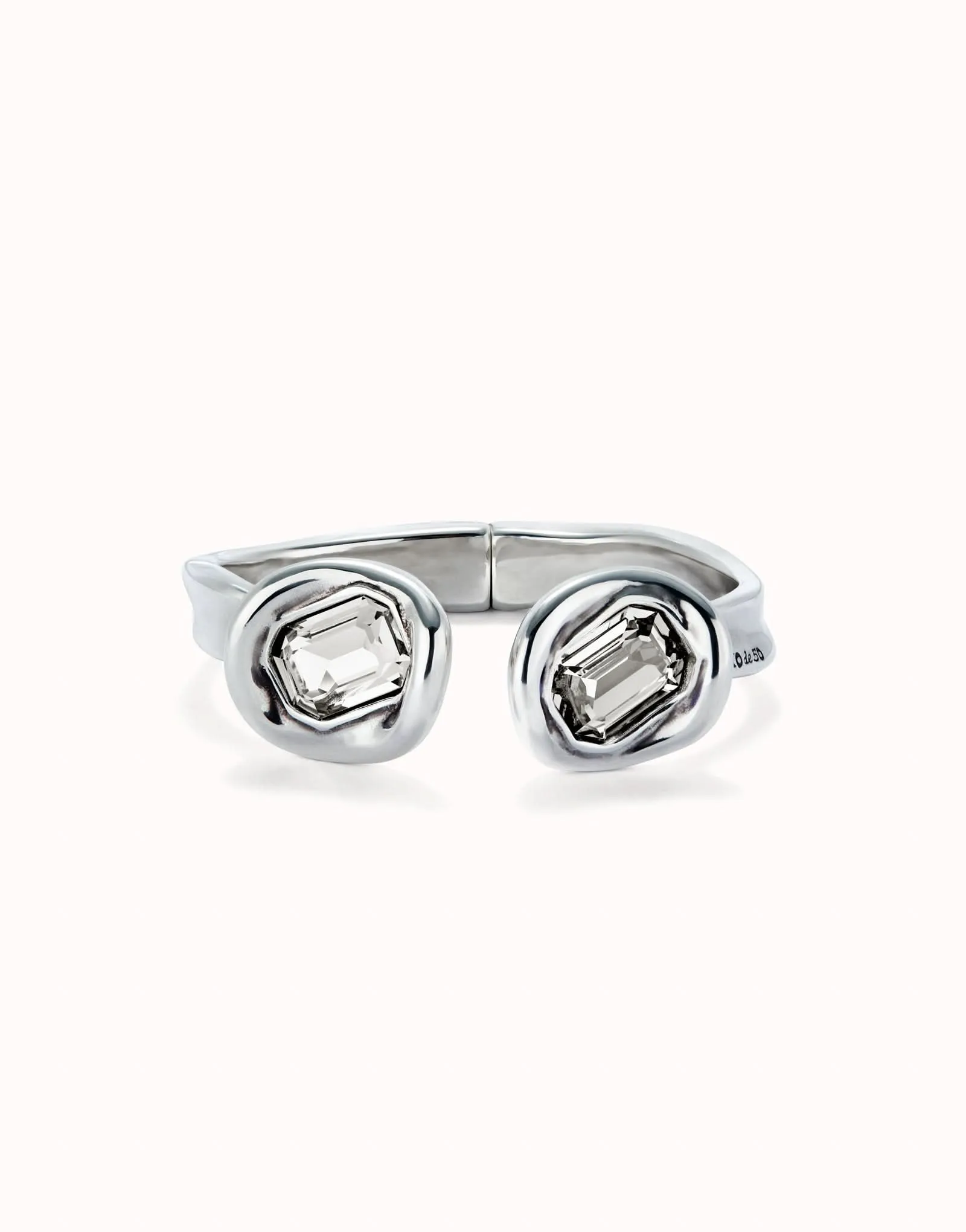 Sterling Silver Plated Faceted Crystal White Bracelet PUL2453BLNMTL Unode50 Jewelry And Accessories