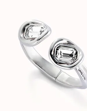 Sterling Silver Plated Faceted Crystal White Bracelet PUL2453BLNMTL Unode50 Jewelry And Accessories