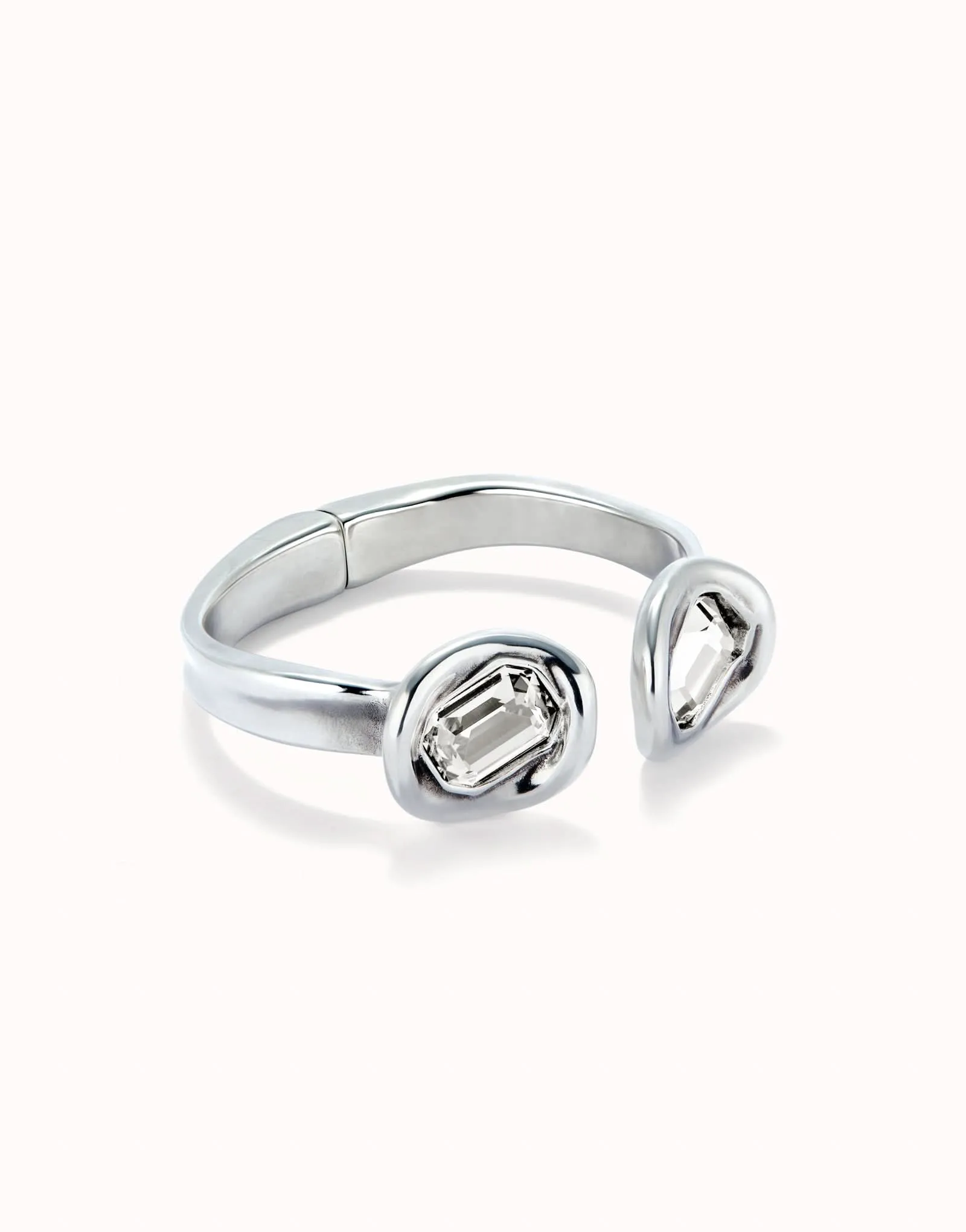 Sterling Silver Plated Faceted Crystal White Bracelet PUL2453BLNMTL Unode50 Jewelry And Accessories