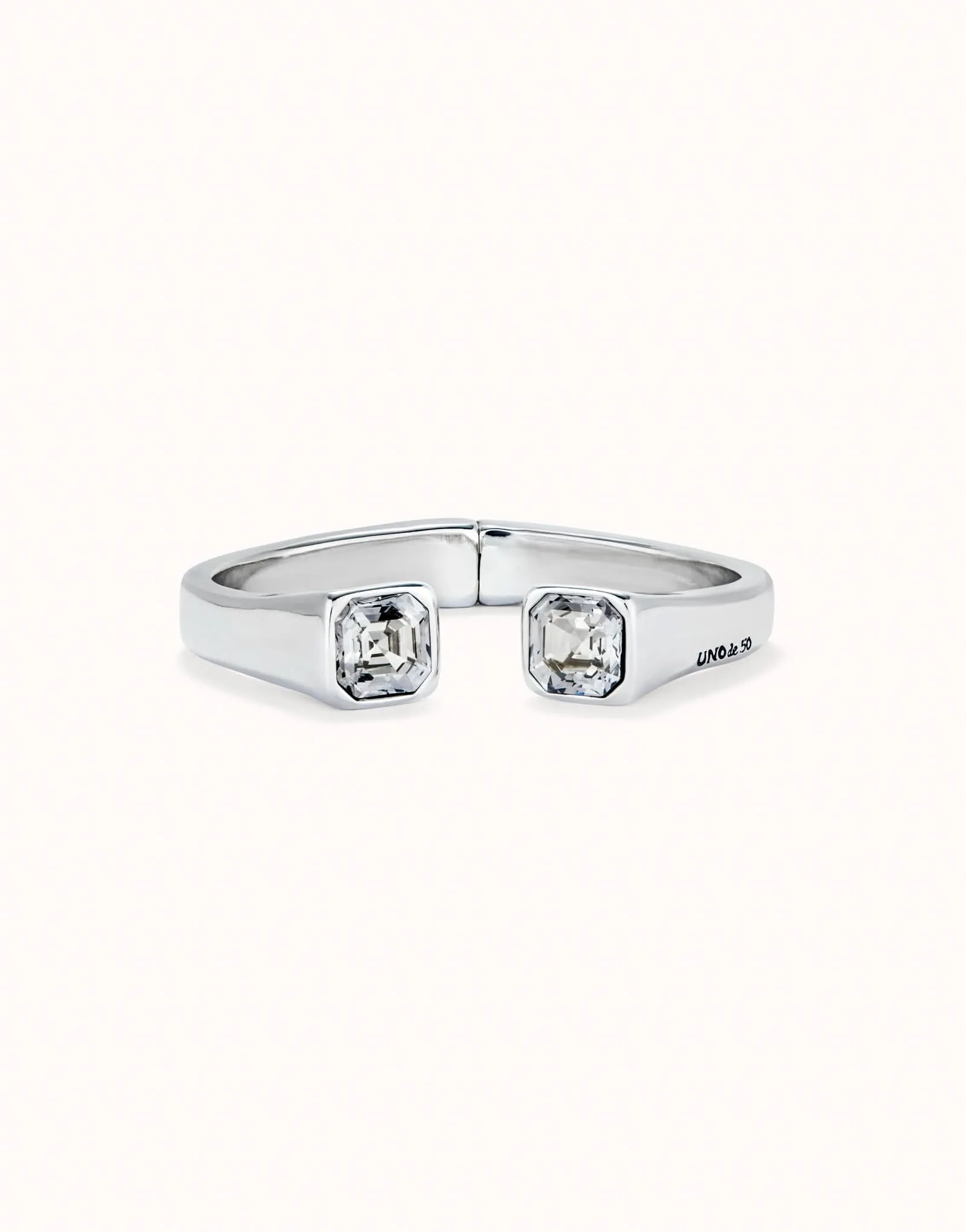 Sterling Silver Plated Faceted Crystal White Bracelet PUL2485BLNMTL Unode50 Jewelry And Accessories