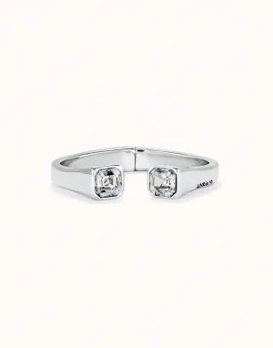 Sterling Silver Plated Faceted Crystal White Bracelet PUL2485BLNMTL Unode50 Jewelry And Accessories