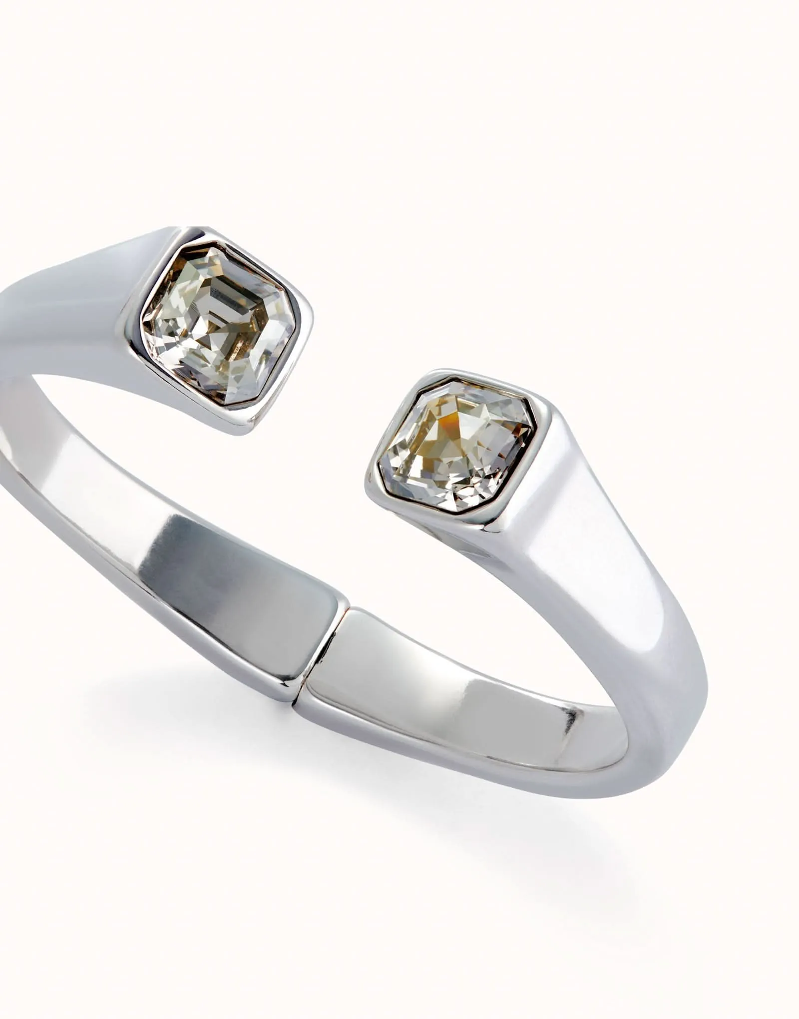 Sterling Silver Plated Faceted Crystal White Bracelet PUL2485BLNMTL Unode50 Jewelry And Accessories