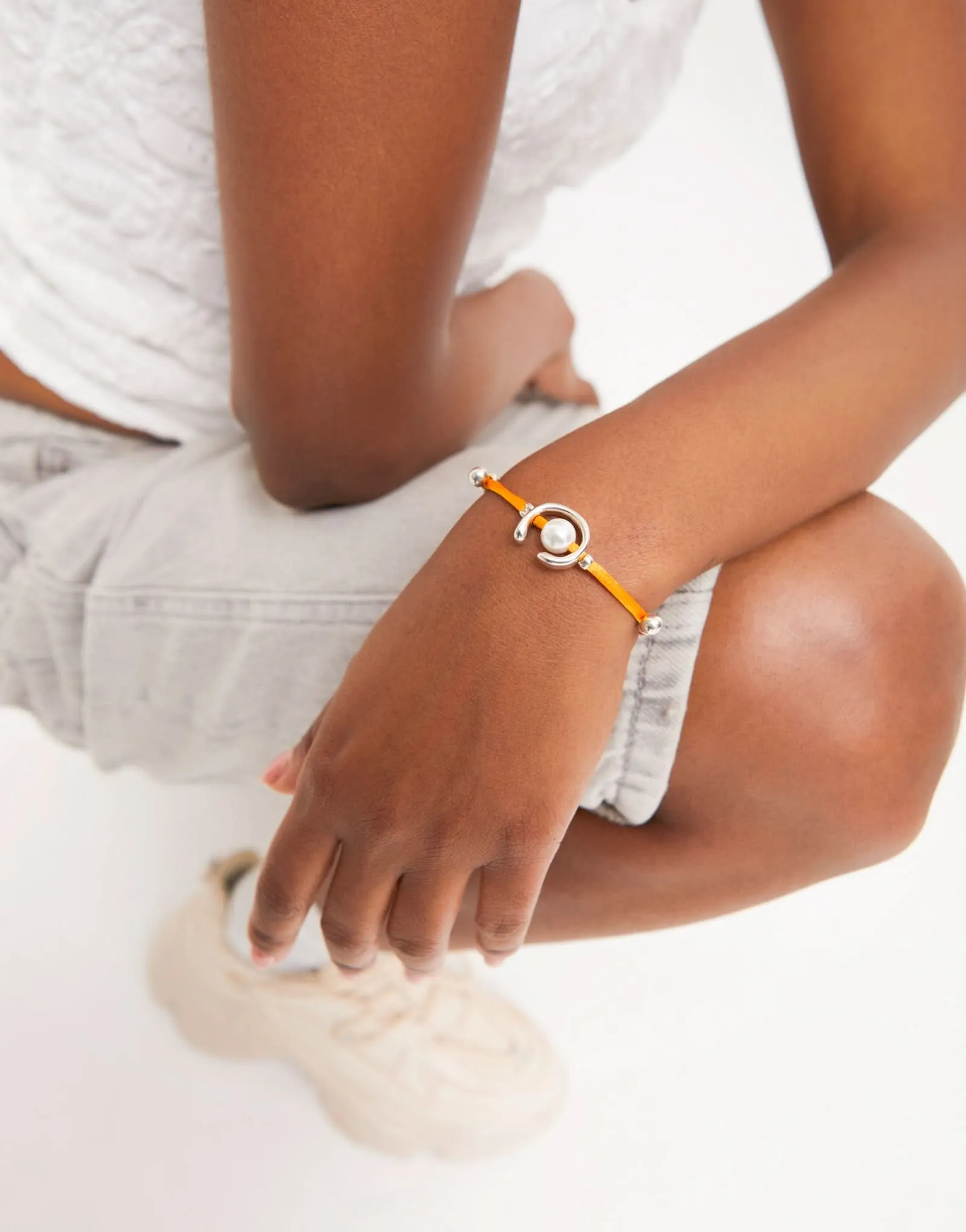 Sterling Silver Plated Ser Diferente Orange Bracelet PUL2505NRJMTL0M Unode50 Jewelry And Accessories