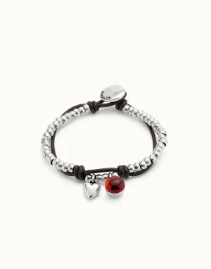 Sterling Silver Plated Ser Fascinante Red Bracelet PUL2527ROJMTL0 Unode50 Jewelry And Accessories