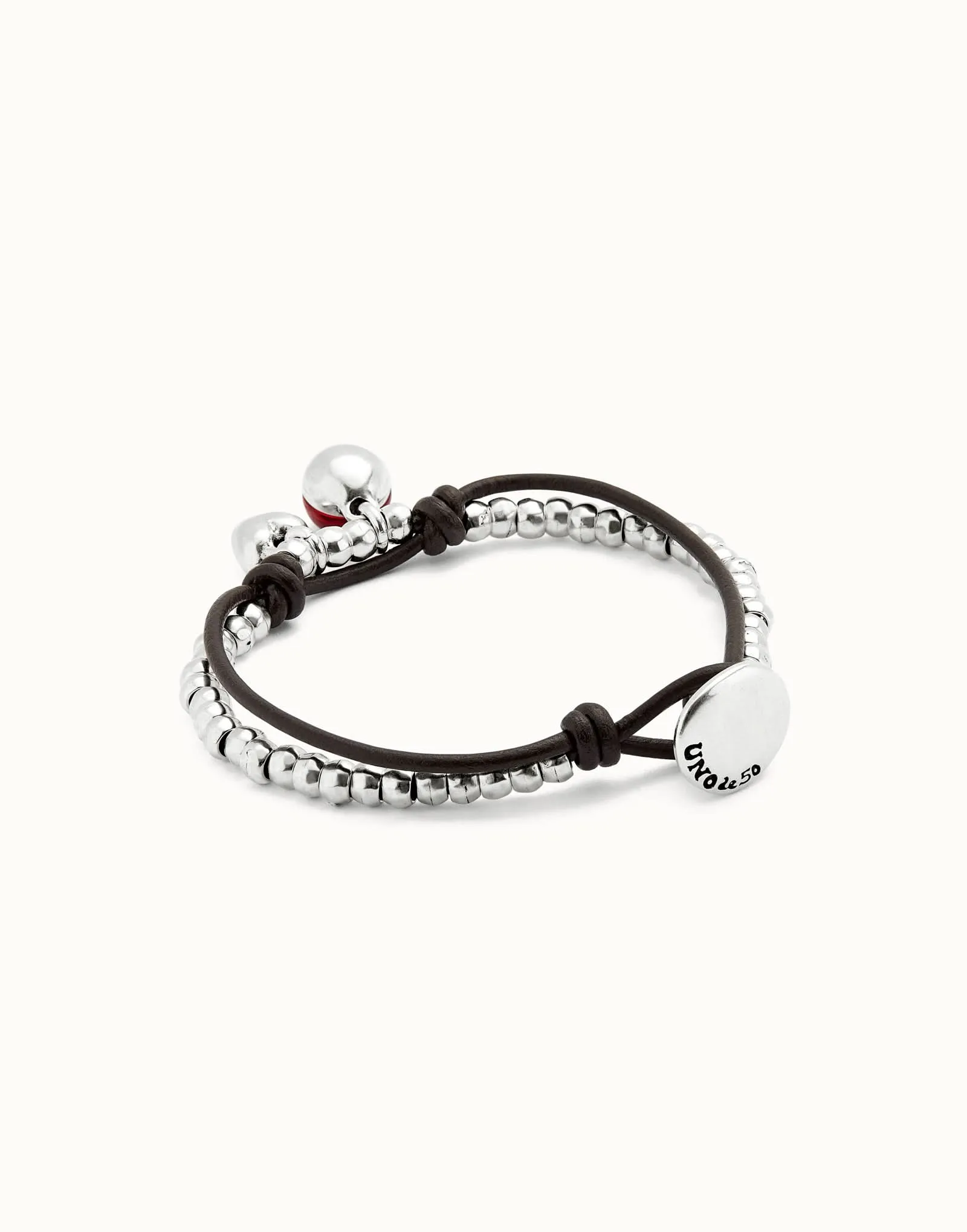 Sterling Silver Plated Ser Fascinante Red Bracelet PUL2527ROJMTL0 Unode50 Jewelry And Accessories