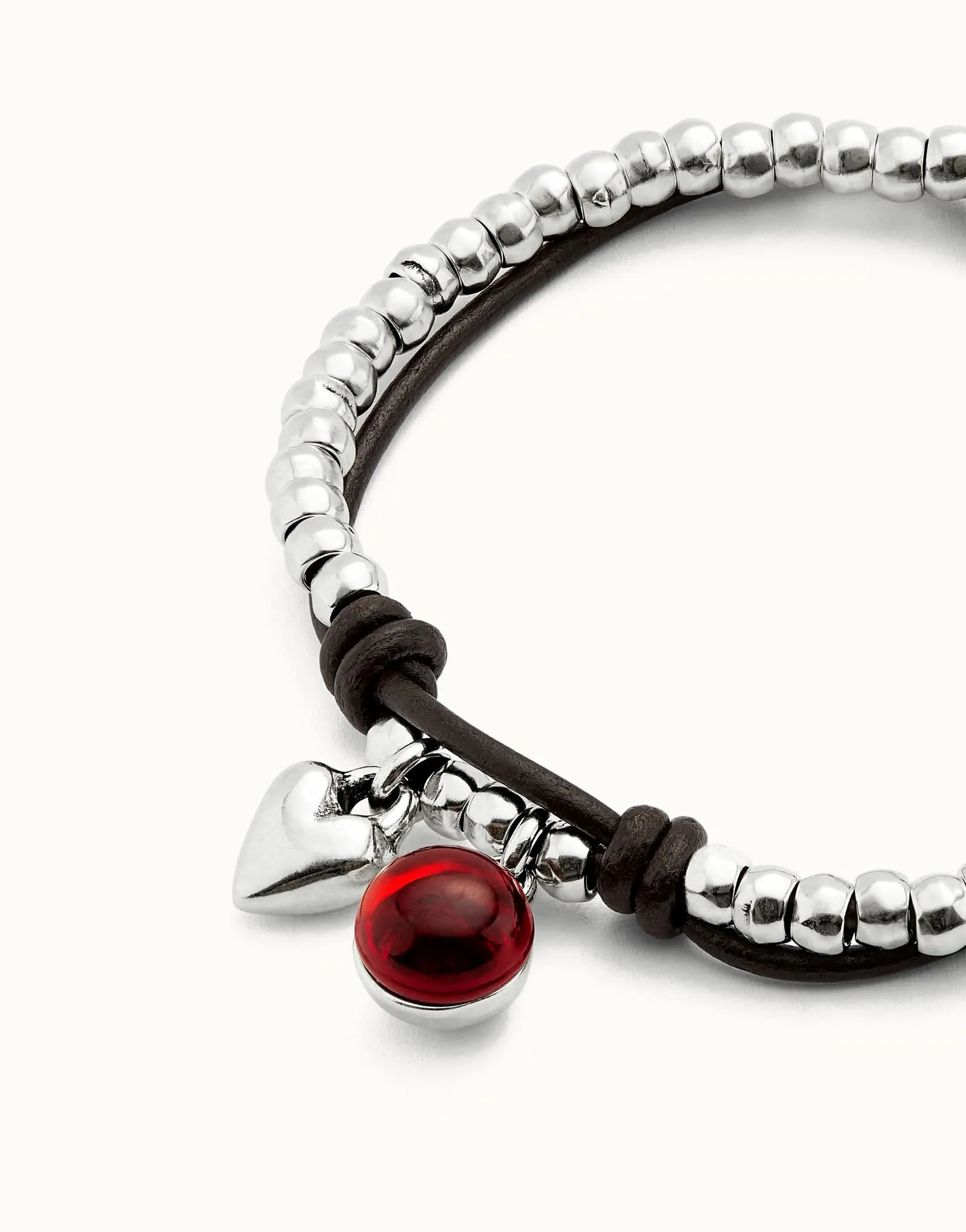 Sterling Silver Plated Ser Fascinante Red Bracelet PUL2527ROJMTL0 Unode50 Jewelry And Accessories