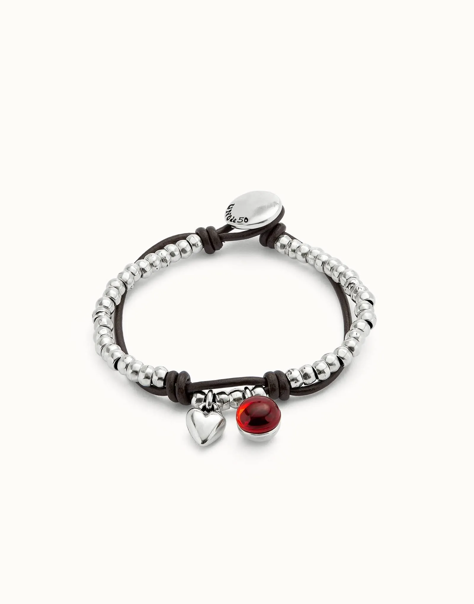 Sterling Silver Plated Ser Fascinante Red Bracelet PUL2527ROJMTL0 Unode50 Jewelry And Accessories