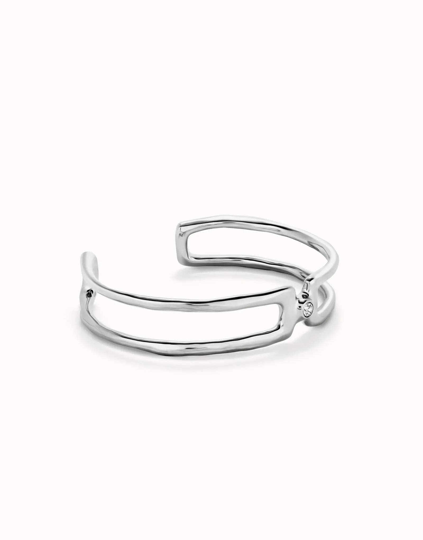 Sterling Silver Plated Ser Indomable White Bangle Bracelet PUL2446BLNMTL0 Unode50 Jewelry And Accessories