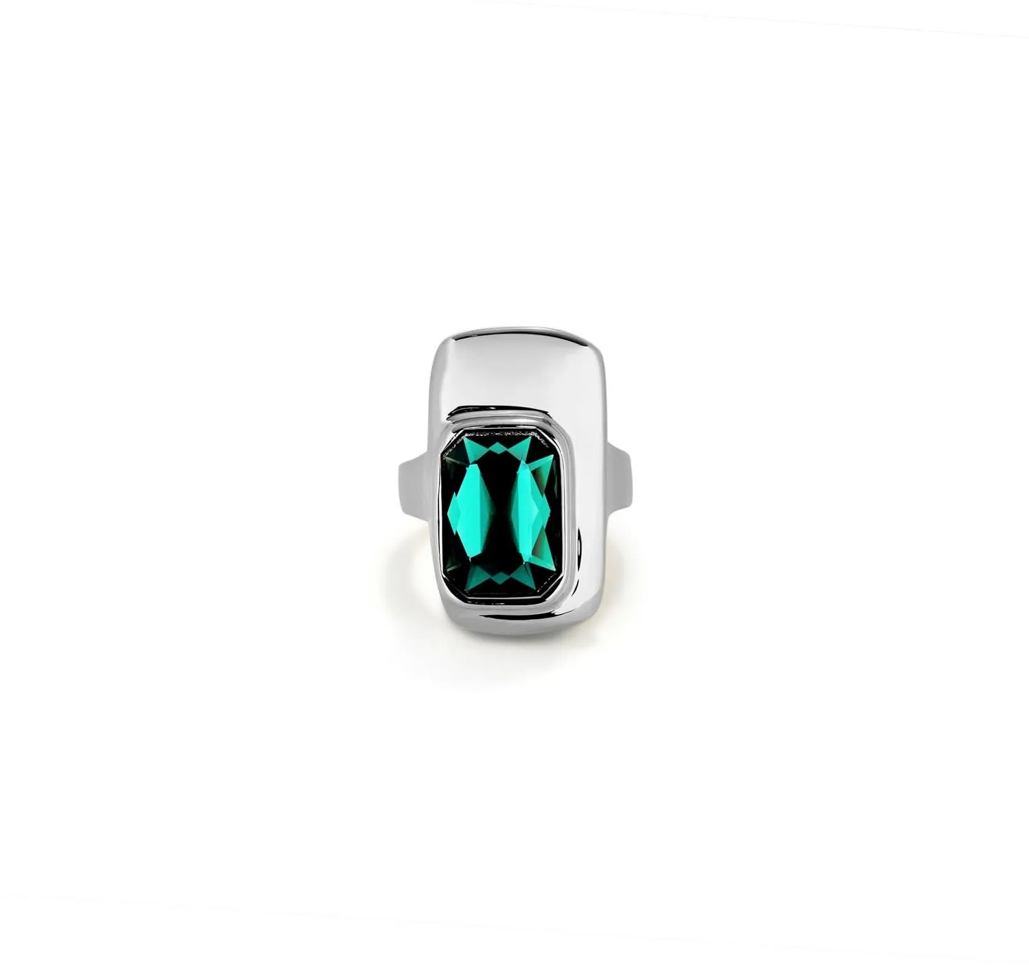 Sterling Silver Plated Ser Magnetica Green Ring ANI0829VRDMTL Unode50 Jewelry And Accessories