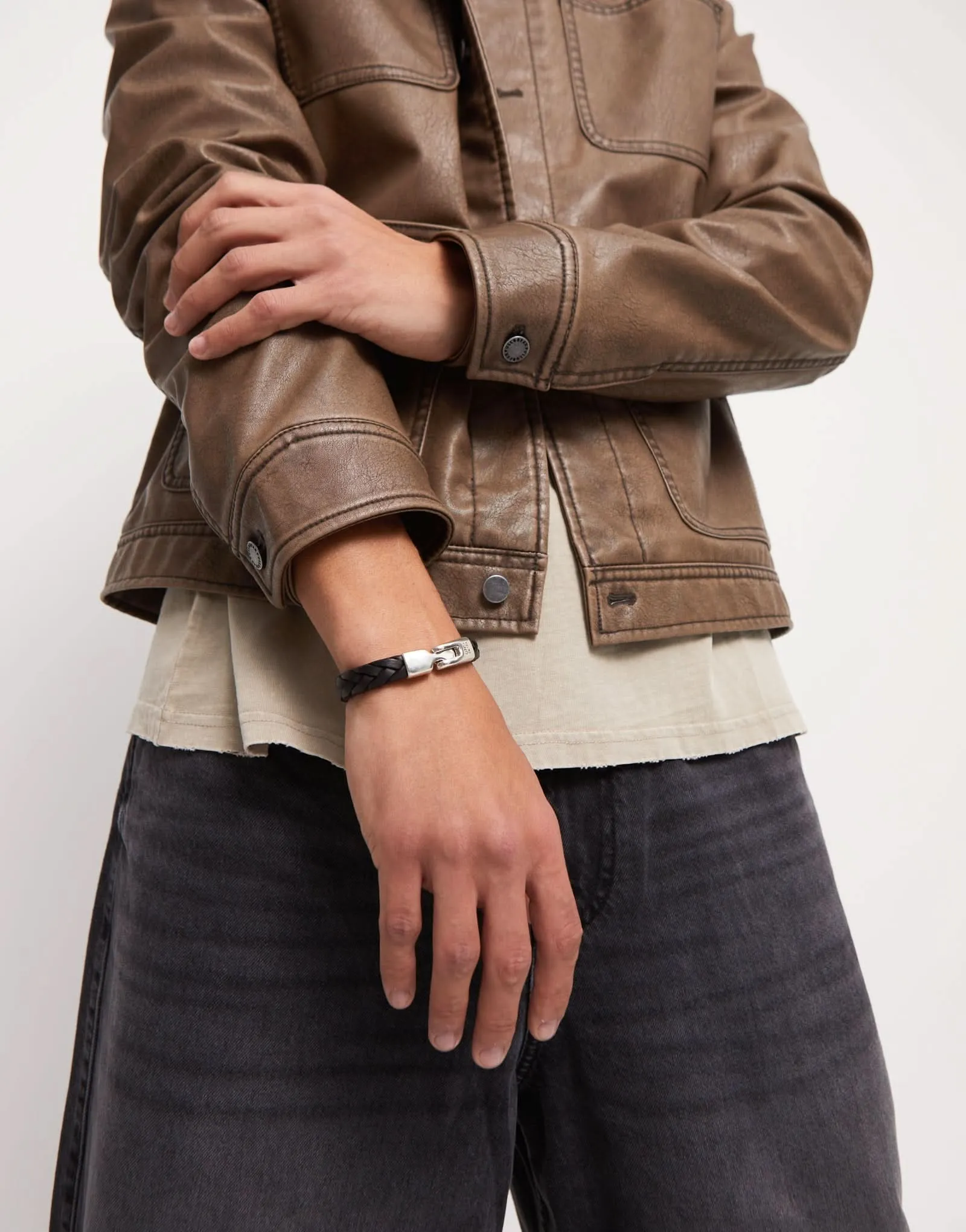 Sterling Silver Plated Ser Natural Black Bracelet PUL2455NGRMTLX Unode50 Jewelry And Accessories