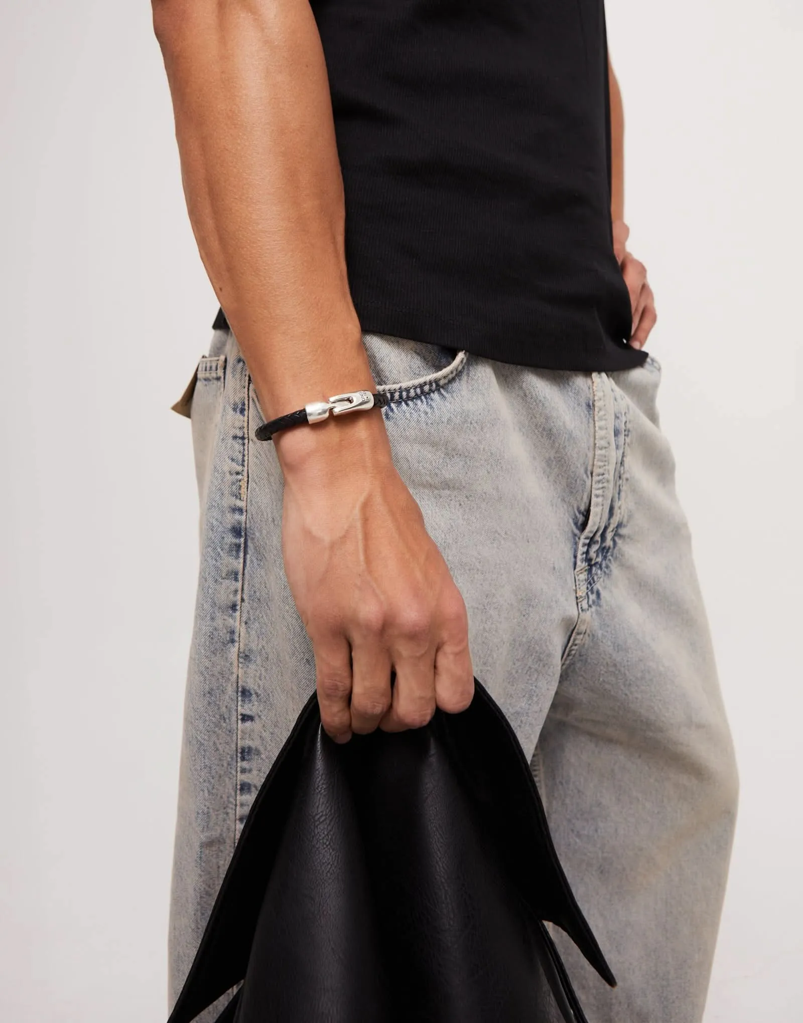 Sterling Silver Plated Ser Natural Black Bracelet PUL2460NGRMTLX Unode50 Jewelry And Accessories