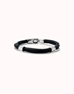 Sterling Silver Plated Ser Natural Black Bracelet PUL2492NGRMTLX Unode50 Jewelry And Accessories