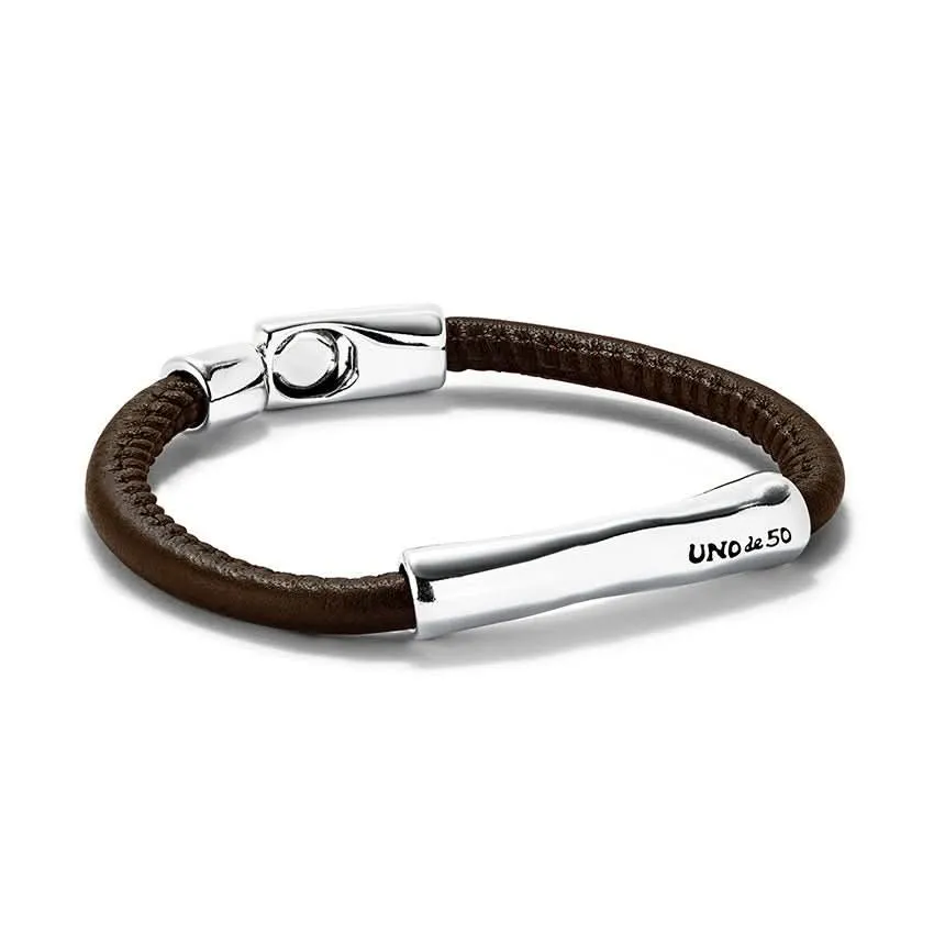 Sterling Silver Plated Ser Natural Brown Bracelet PUL2462MARMTL Unode50 Jewelry And Accessories