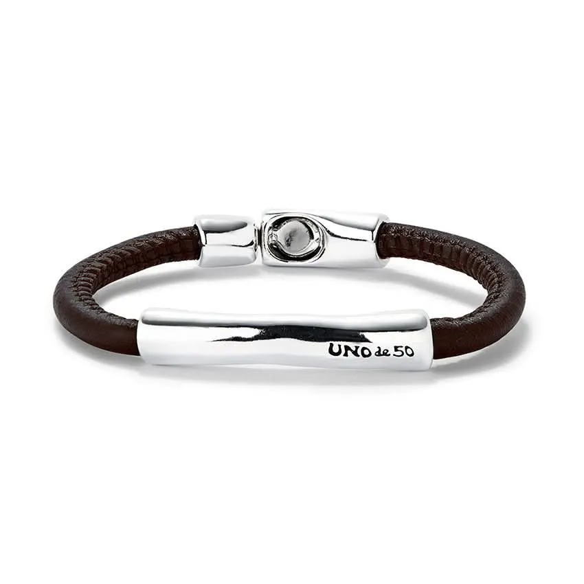 Sterling Silver Plated Ser Natural Brown Bracelet PUL2462MARMTL Unode50 Jewelry And Accessories