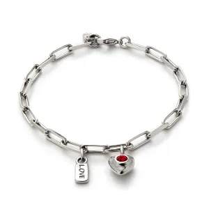 Sterling Silver Plated Ser Unico Red Bracelet PUL2567ROJMTL0 Unode50 Jewelry And Accessories
