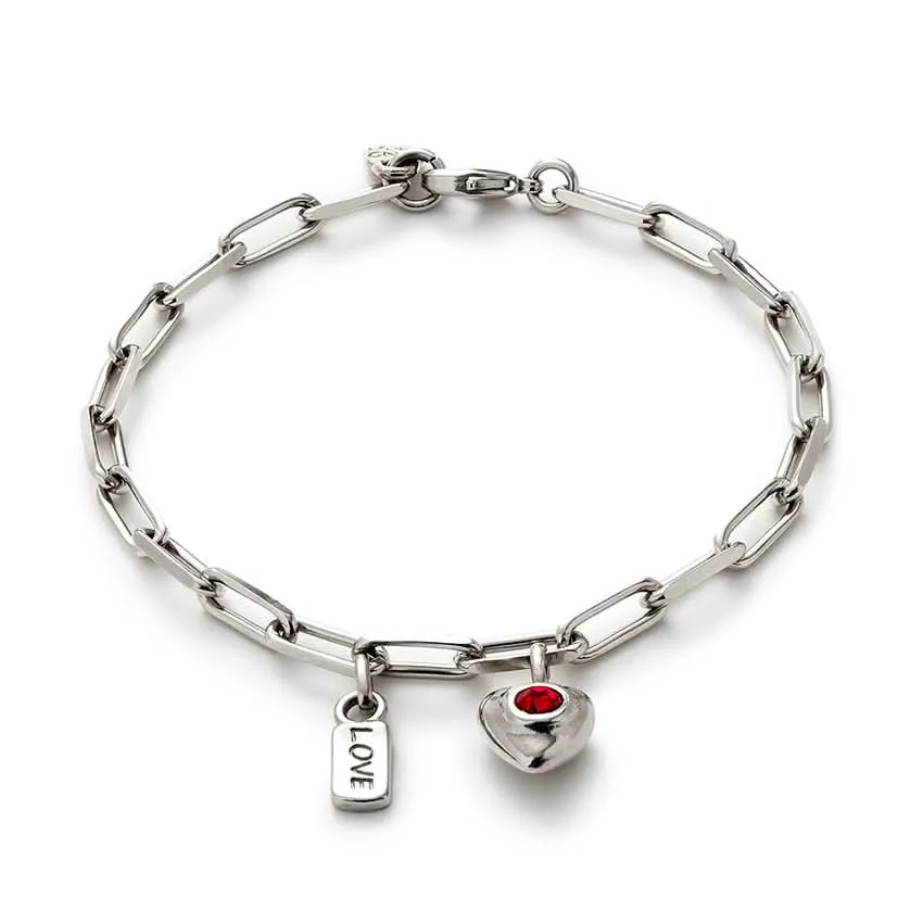 Sterling Silver Plated Ser Unico Red Bracelet PUL2567ROJMTL0 Unode50 Jewelry And Accessories