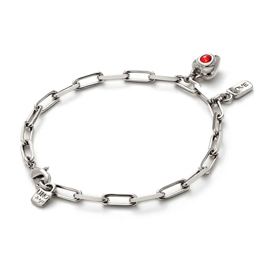 Sterling Silver Plated Ser Unico Red Bracelet PUL2567ROJMTL0 Unode50 Jewelry And Accessories