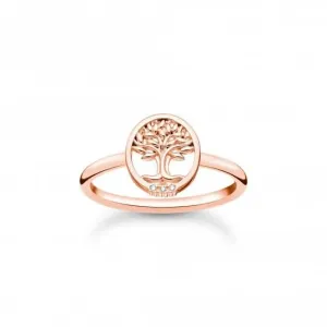 Sterling Silver Rose Gold Plated Tree Of Love Ring TR2375-416-14 Thomas Sabo Rings