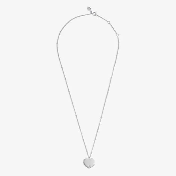 Sterling Silver Wonderful Daughter Heart Zirconia 46cm   5cm Necklace JJS0024 Joma Jewellery