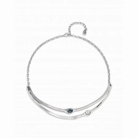 Sunshine Silver Plated Rigid Grey White Pink Faceted Crystal Necklace COL1927MCLMTL0U Unode50 Jewelry And Accessories