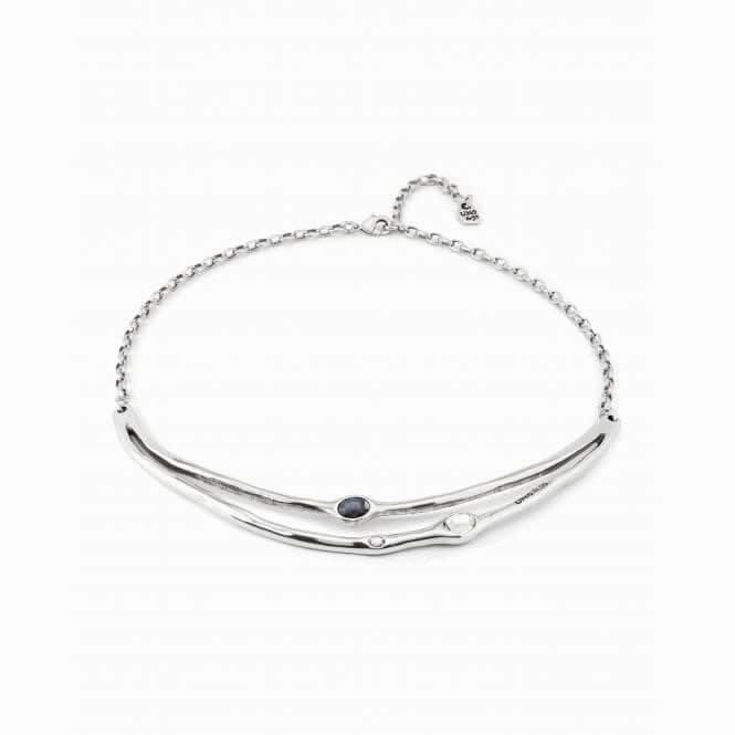 Sunshine Silver Plated Rigid Grey White Pink Faceted Crystal Necklace COL1927MCLMTL0U Unode50 Jewelry And Accessories