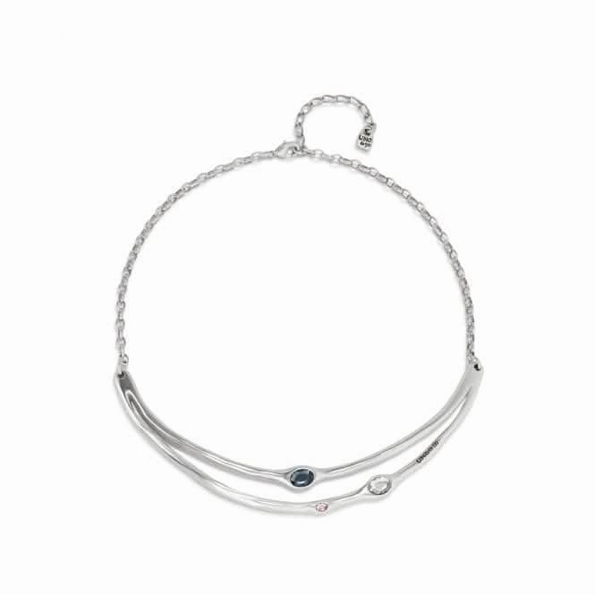 Sunshine Silver Plated Rigid Grey White Pink Faceted Crystal Necklace COL1927MCLMTL0U Unode50 Jewelry And Accessories