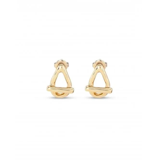 Teen 18k Gold-Plated Small Oval Link Shape Stud Earrings PEN0945ORO0000U Unode50 Jewelry And Accessories