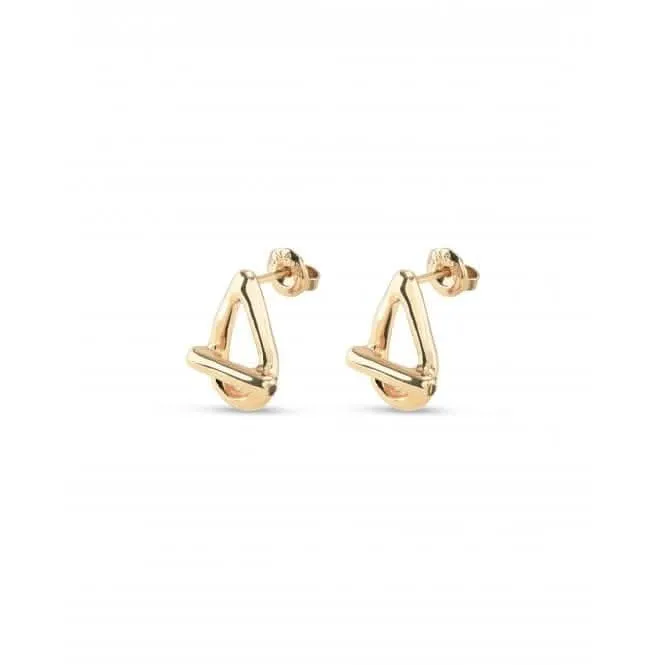 Teen 18k Gold-Plated Small Oval Link Shape Stud Earrings PEN0945ORO0000U Unode50 Jewelry And Accessories