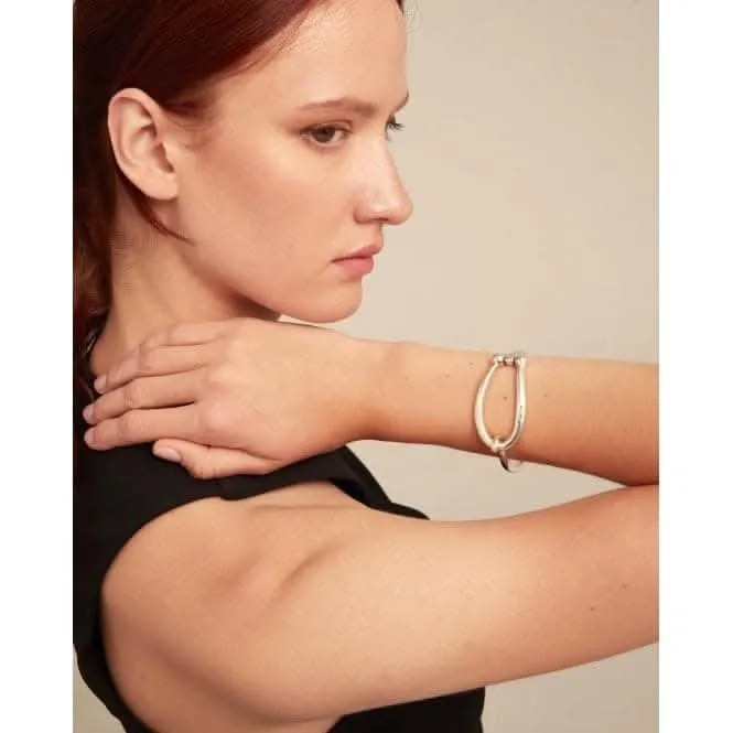 Teen Sterling Silver Plated Rigid Large Link Inner Bangle PUL2417MTL Unode50 Jewelry And Accessories