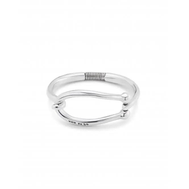 Teen Sterling Silver Plated Rigid Large Link Inner Bangle PUL2417MTL Unode50 Jewelry And Accessories