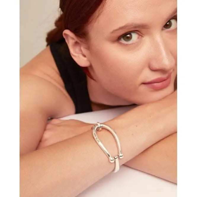 Teen Sterling Silver Plated Rigid Large Link Inner Bangle PUL2417MTL Unode50 Jewelry And Accessories