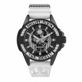 The Skull Carbon Fiber Steel Silver White Gents Watch PWAAA1822
