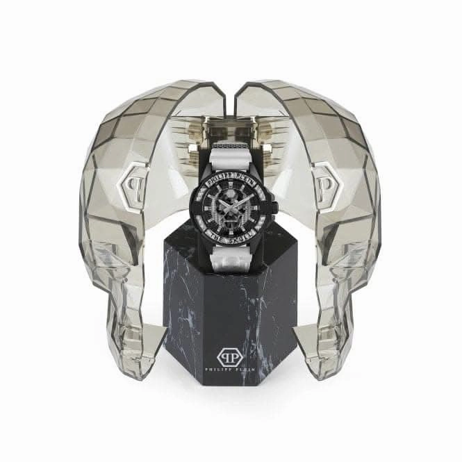The Skull Carbon Fiber Steel Silver White Gents Watch PWAAA1822