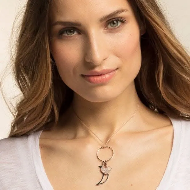 Thomas Sabo Charm Club Sparkly Rose Gold Heart Charm 1569-416-14 Thomas Sabo Collectable Charms