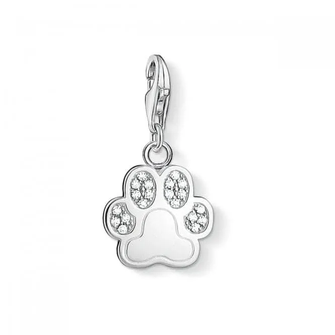 Thomas Sabo Charm Club Zirconia Silver Paw Charm 1339-051-14 Thomas Sabo Collectable Charms